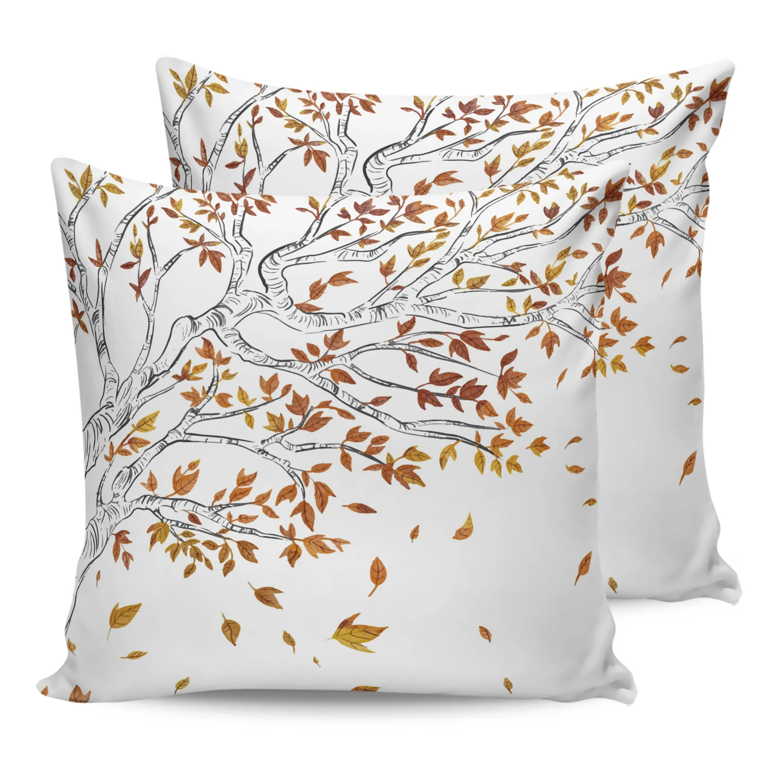 

2PC Pillowcase Yellow Leaves Falling In Autumn Sofa Cushion Cover Bed Dakimakura Pillow Cover House Home Decorative Pillow Cases