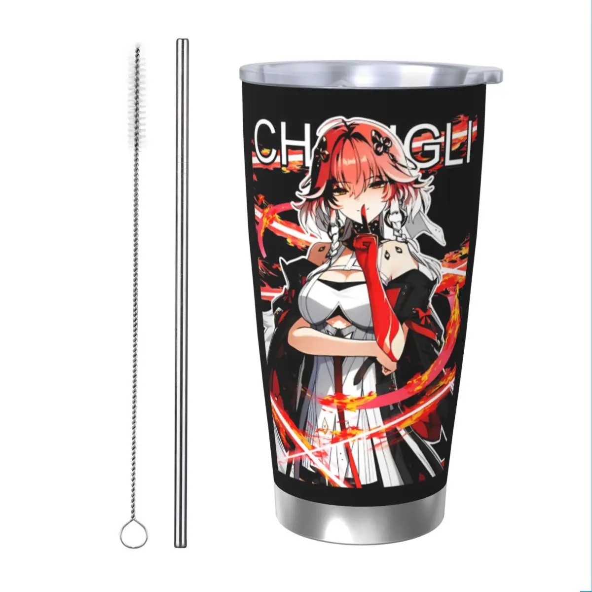 Изолированный стакан Wuthering волны Changli с крышкой аниме игра вакуумная термокружка