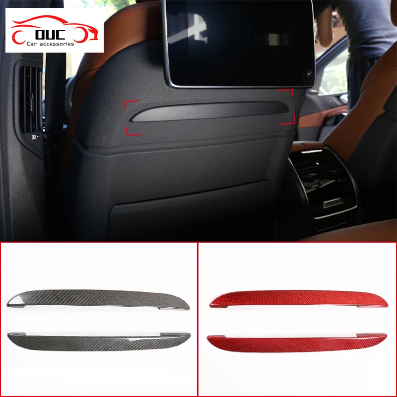 

For Bmw X5 G05 X7 G07 2019 -2021 Real Carbon Fiber Car Front Row Seat Decoration Strips Trim Interior Accessories Stickers