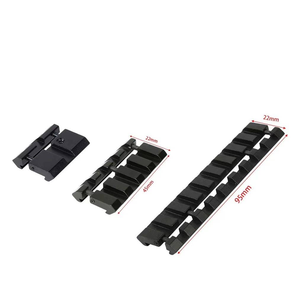 

1/4/9 Slots 11mm to 20mm Snap-in Rail Adapter Dovetail to Weaver/ Picatinny Rail Base for .22 cal Airgun Rifle Rail Hunting