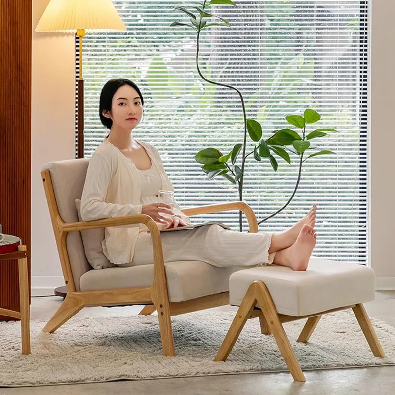 

Wooden Garden Living Room Chair Designer Fishing Reading Chair Bedroom Individual Ergonomic Bench Sillon Lounge Suite Furniture