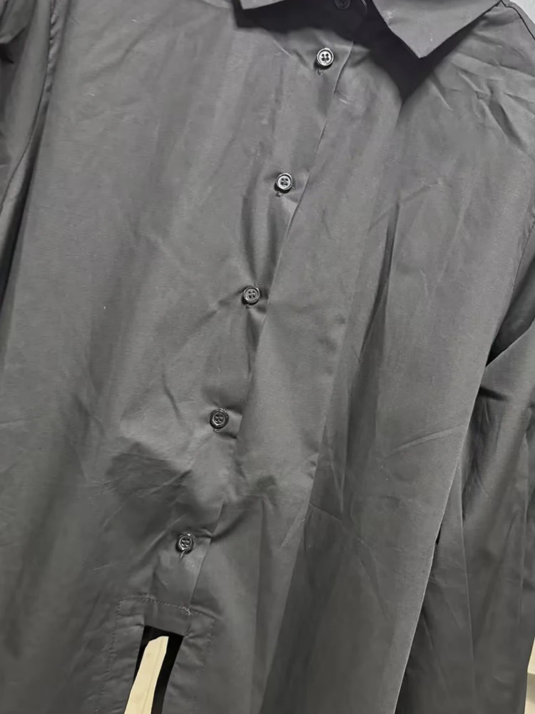 Свободные минималистичные однотонные рубашки VGH для женщин Лоскутная