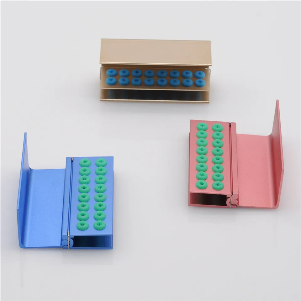 1pc Dental Clinic Equipment 16 Holes with Silicone Burs Holder FG RA Bur Drill Autoclavable Block Case