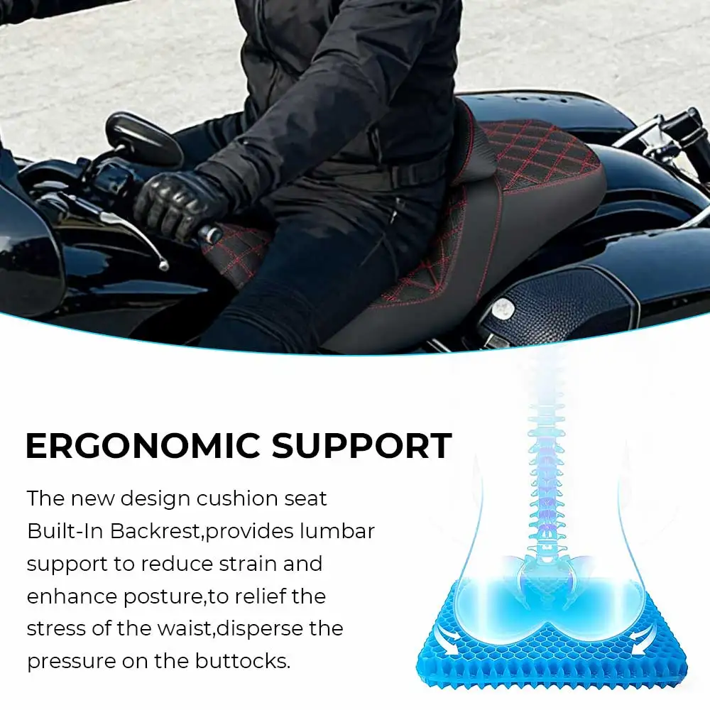 Фото Сиденье для пассажира мотоцикла с подушкой-спинкой, черное, 1 шт., для Harley Touring Road Glide CVO ST FLTRXSTSE 2024 2025 2026 №2