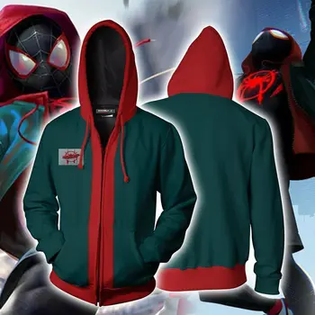 Kids Spider Sweatshirts 3D Into The Spider-Verse Mens Hoodies Zipper Peter Parker Miles Morales Hoodie pants Boys Gift 1