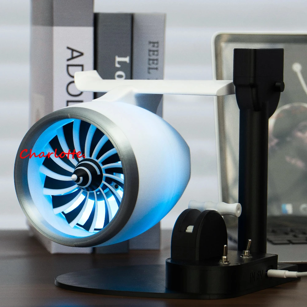 Фото Turbojet Fan Style Увлажнитель тумана с одной головкой Функция выдувания RGB Световые эффекты для спальни Гостиная Офисный стол Air Humi №1