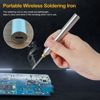 portable wireless soldering iron with 13 tips fast heating soldering iron 1100mah rechargeable battery powered welding tool