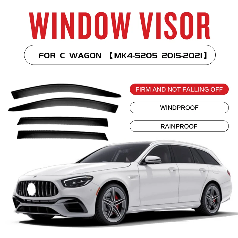 

Для Mercedes Benz C-Class для автомобиля с кузовом универсал пластиковый козырек для окна вентиляционные оттенки Защита от солнца дождя для MK4-S205 2015-2021