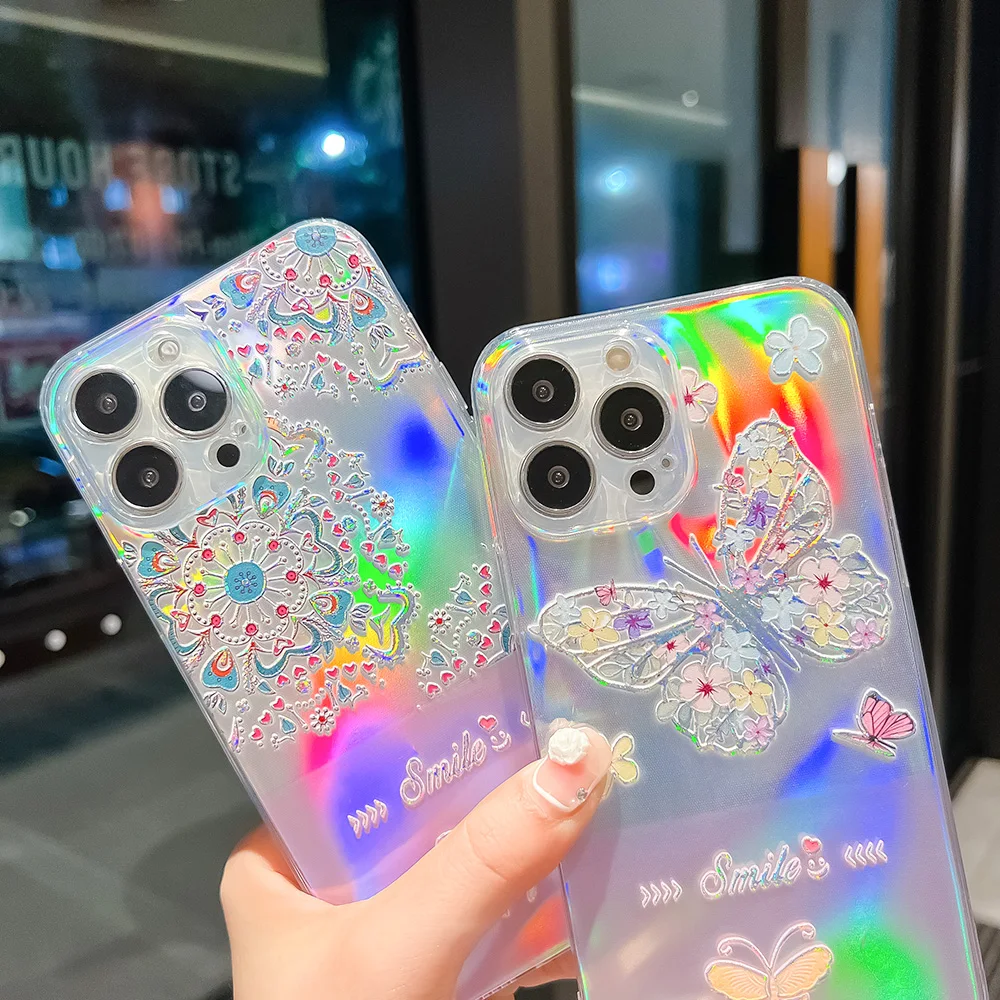 

Gradient Laser Case For Samsung Galaxy A52 A52s A53 A50 A13 A30S A22 A72 A73 A32 S22 Ultra S21 FE Plus Silicon Back Funda Covers