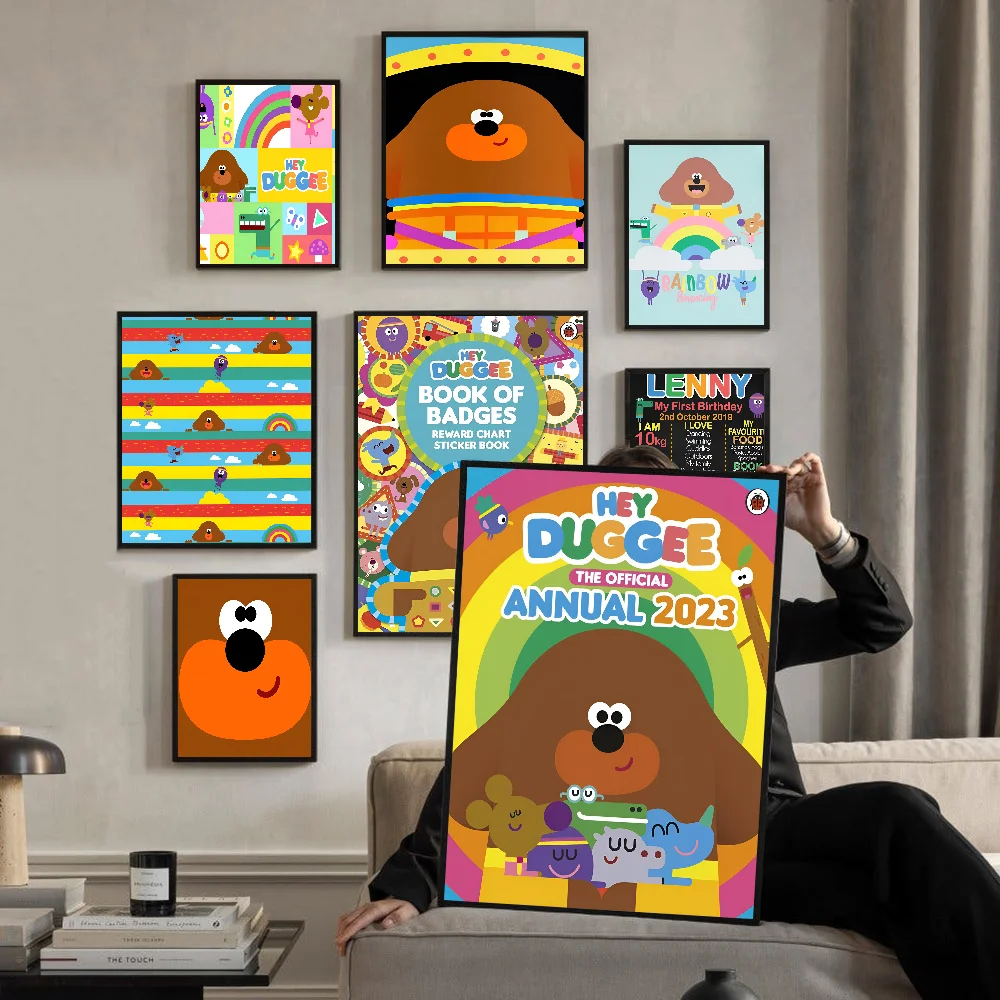 Эй Duggee самодельный липкий постер необычная Наклейка на стену для гостиной