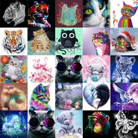 diy5d diamond painting fully paste animal cross diamond embroidery wolf mosaic home decoration painting childrens gift