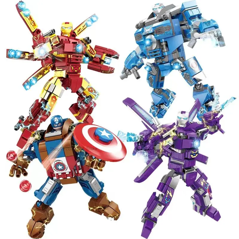 

2022 Marvel Superhero 76168 Captain America 76140 Iron Man Mecha Spell Doll Superhero Series 76206 Iron Man Building Block Gift