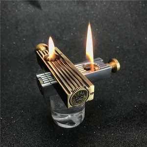 New Trench Kerosene Lighter Double-sided Fire Vintage Retro Nostalgic Creative Cigarette Lighter Torch Collection Gadgets