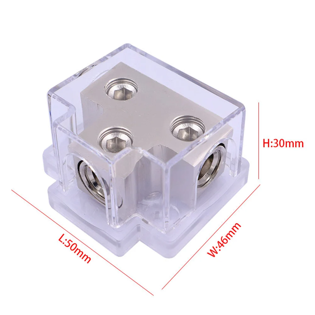 

Power Distribution Block ATV Boat Or Other Vehicles 1×0GA IN 2× OUT Durable High Performance Silver Zinc Alloy