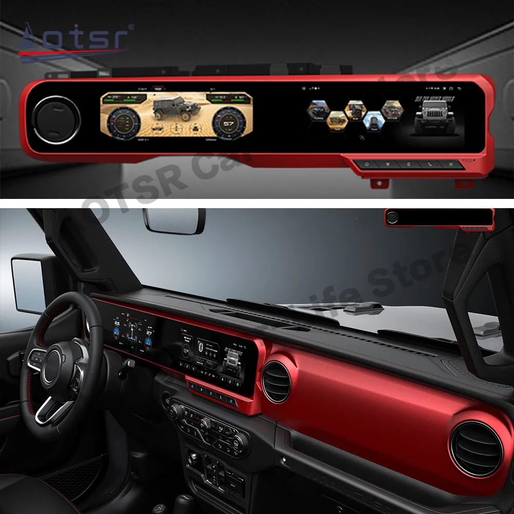Android Digital Cluster Virtual Cockpit Dashboard For Jeep Wrangler J-MAX JL Car Instrument Display IPS Head Unit GPS Multimedia