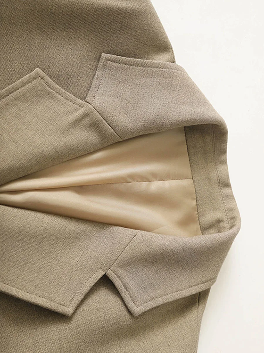 CHICEVER темпераментный офисный длинный пиджак для женщин с зубцами Colalr длинными