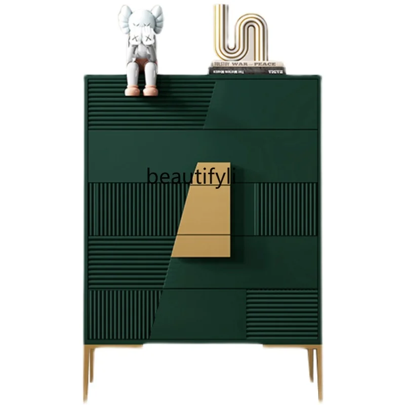 

LBX Light Luxury Chest of Drawers Solid Wood Bedside Cabinet Italian Chest of Drawer Locker Curio Cabinet Side Cabinet