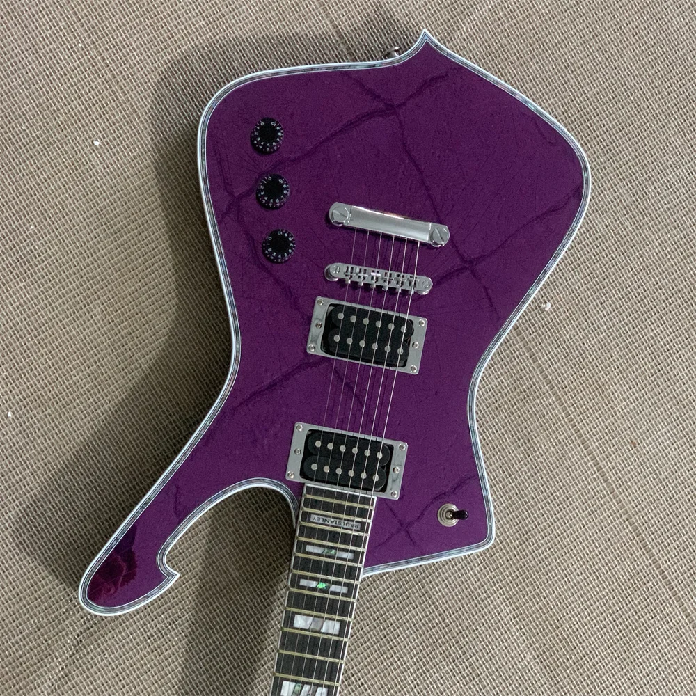 

Новинка, электрическая гитара Iceman Paul Stanley, фиолетовые треснувшие зеркальные гитары, гитара