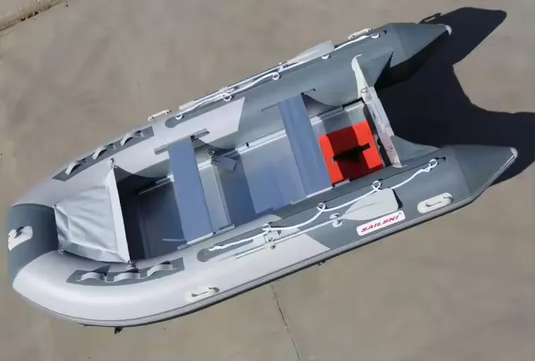 Фото Одобренная CE надувная лодка 430 см из алюминиевого пола или пола Airmat можно добавить подвесной двигатель №5