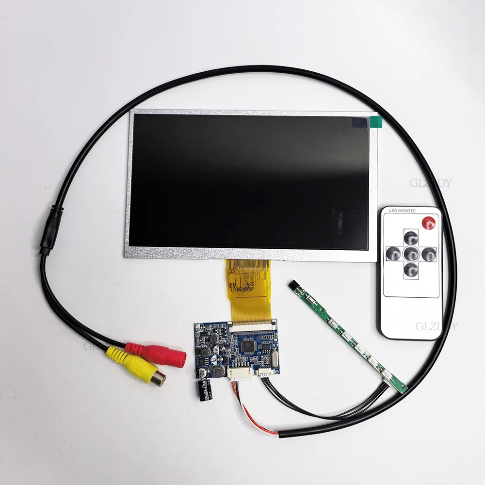 7-дюймовый автомобильный экран AHD-монитора с 1 видеовходом RCA, 7-дюймовый TFT ЖК-дисплей 1024*600 NTSC/PAL для камеры заднего вида автомобиля, вращающаяся