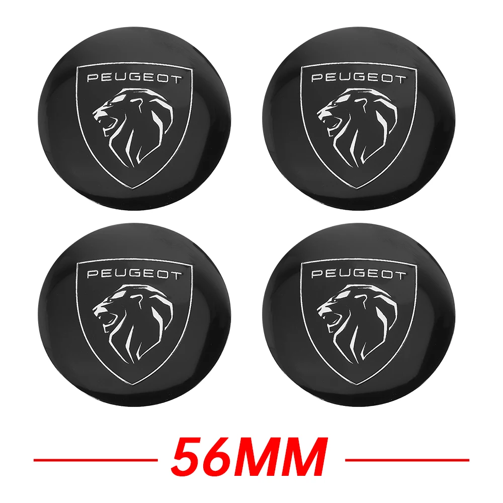 

4 шт., 56 мм, автомобильный Стайлинг, крышка ступицы колеса, наклейка, аксессуары для ремонта автомобиля для Peugeot 207 3008 206 208 308 307 407 508 2008 5008 4008