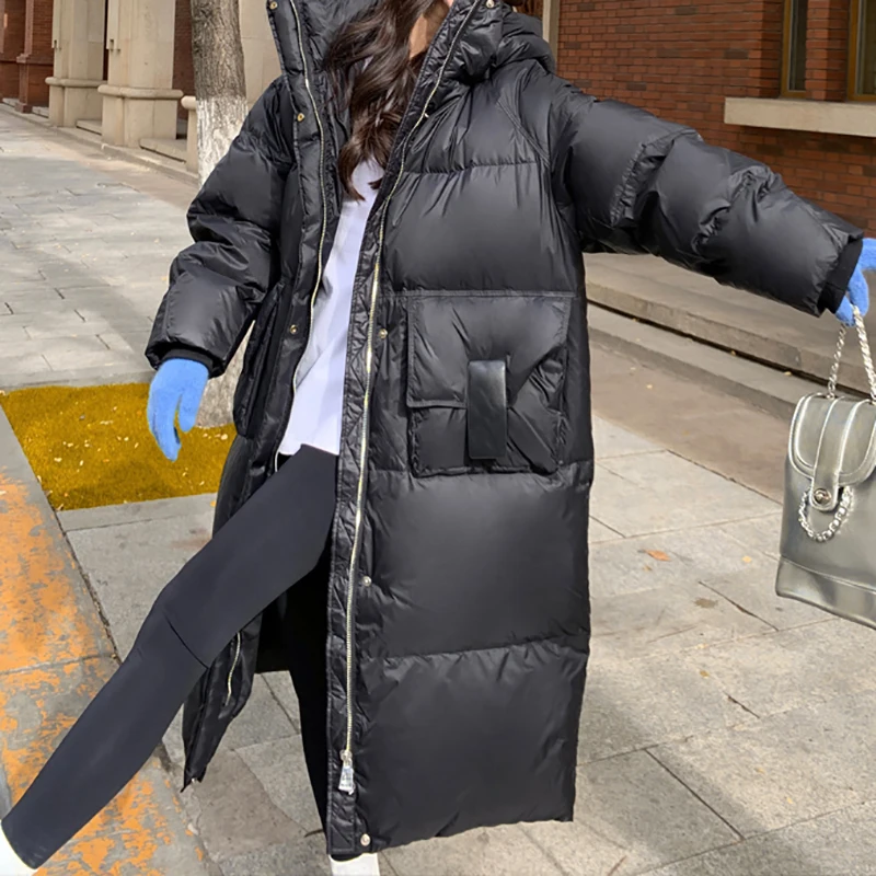 EVNISI осень-зима женское повседневное пуховое пальто с карманами на пуговицах
