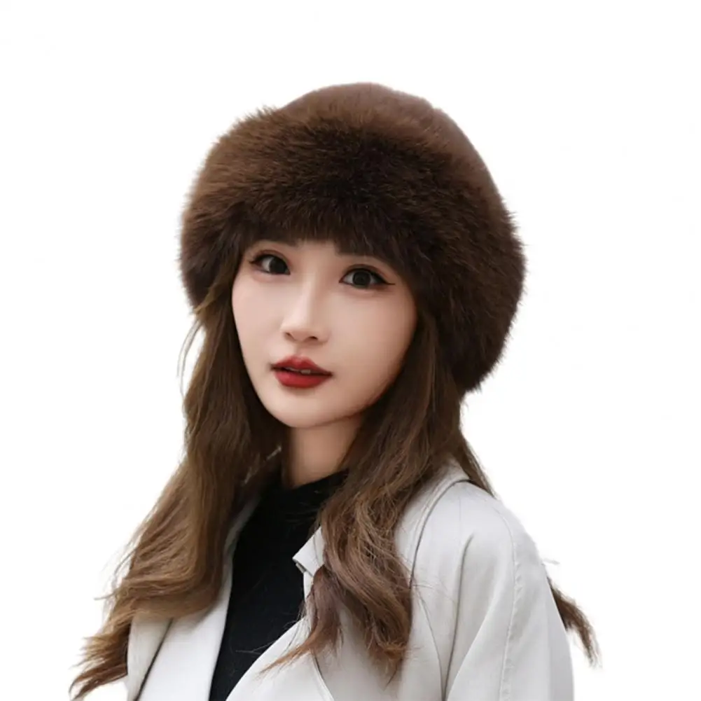 

Thick Warm Hat for Women Warm Winter Hat for Women Fashionable Solid Color Winter Hat Thicken Warm Soft Plush for Women Stay