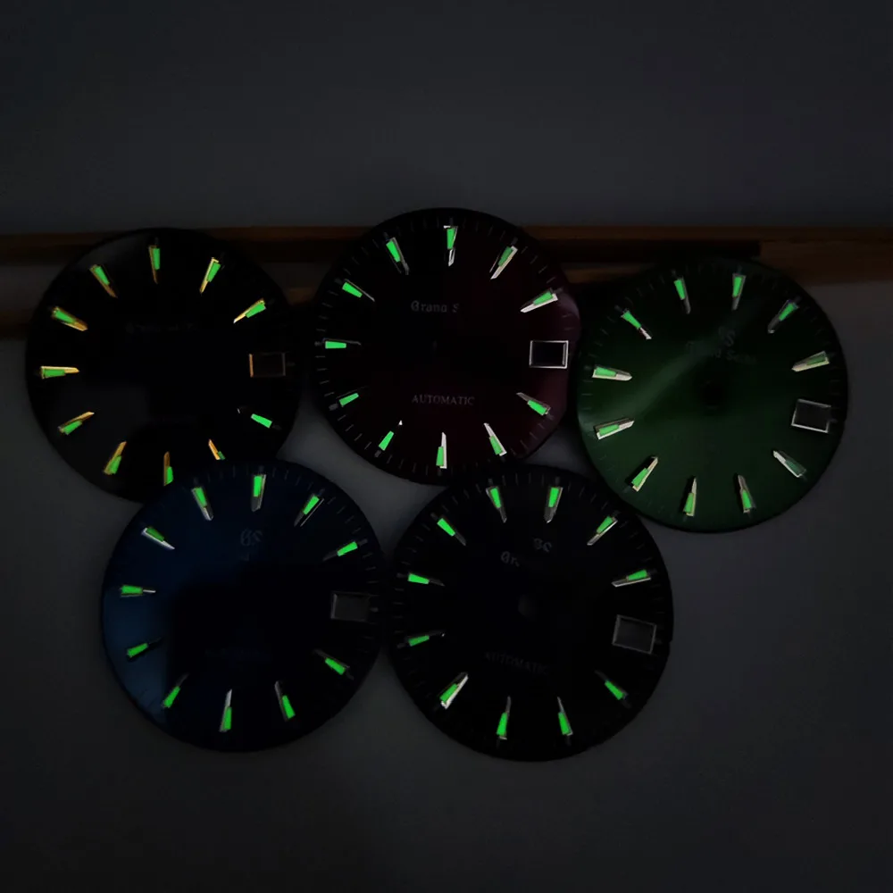 GS and S Dial 28.5 MM Watch Dial Conversion Accessories Enamel Glossy Letters Suitable for NH35/36 Movement Luminous Surface