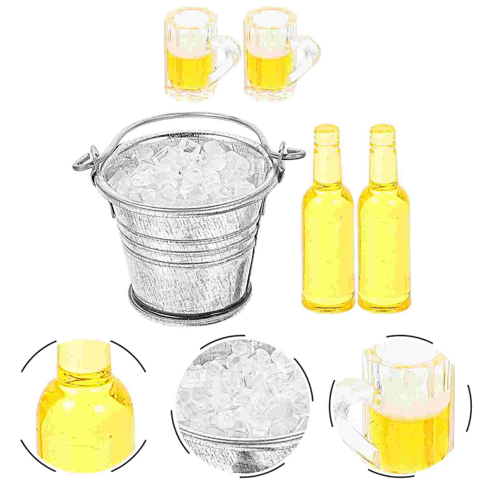 Мини-набор для пивной бутылки декор кубик льда миниатюрное ведро миниатюрные