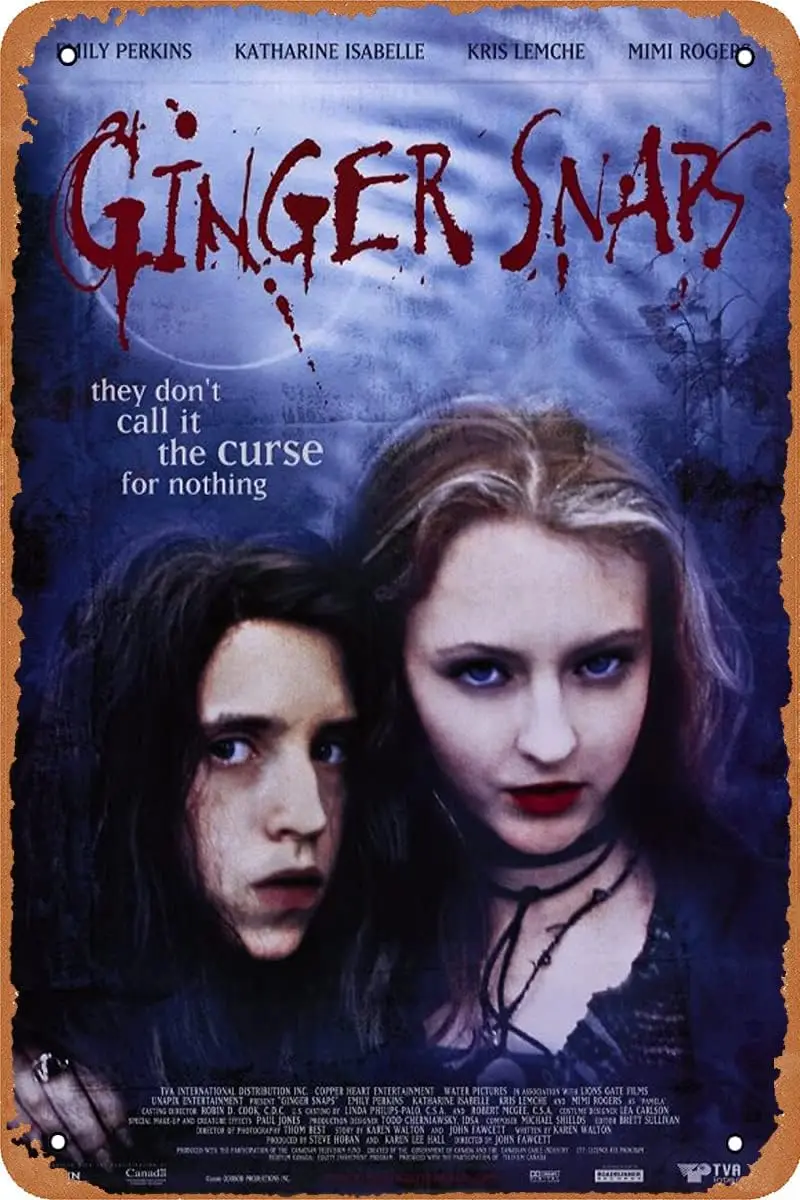 Имбирь защелкивается 2000 постер фильма Ужасный фильм металлический жестяной знак