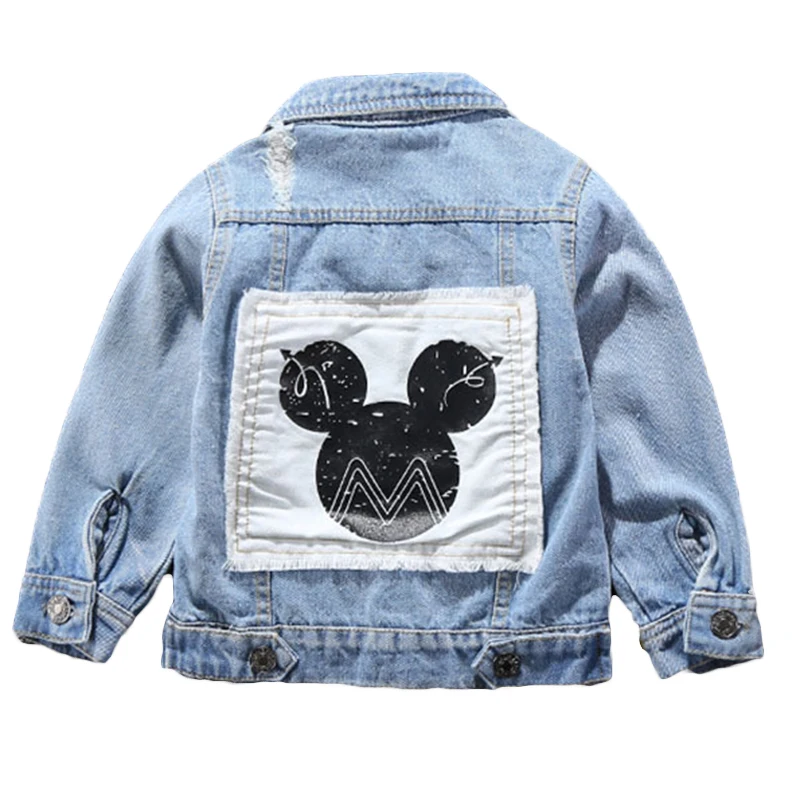 Baby Boys Girls Mickey Mouse Denim Jacket Coats Children Fashion Cool Clothes Cartoon Spring Auutmn Cotton Outerwear Clothing images - 6