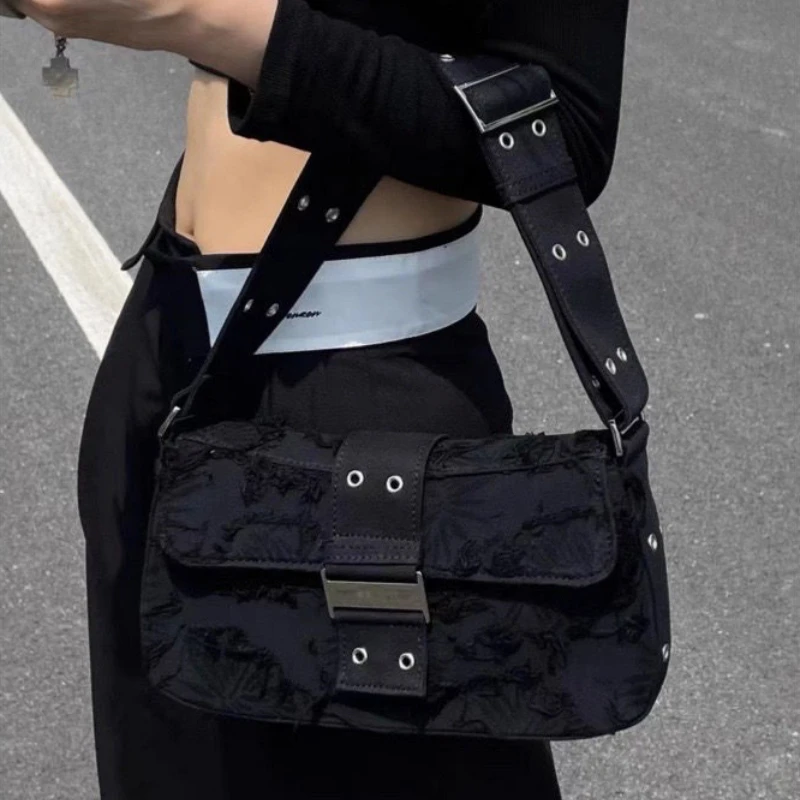 

Y2K Women's Bag Harajuku Gothic Bag Cool Girl Shoulder Armpit Bag 2023 Luxury Designer Tassel Bag Chic Ladies Purse and Handbag