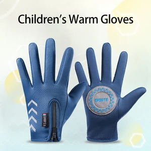 Imported Autumn Winter Children's Gloves Kids Reflect Light Waterproof Non-Slip Fleece Warm Riding Boy Ski Gi
