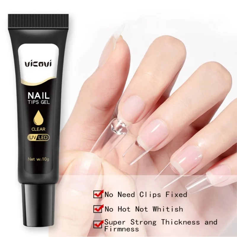 

Soft Gel Nail Tip Glue Gel Solid Nail Glue Gel 10ml Solid State Soak Off Glue Strong Nail Glue Gel For Nail Extension Fake Tip