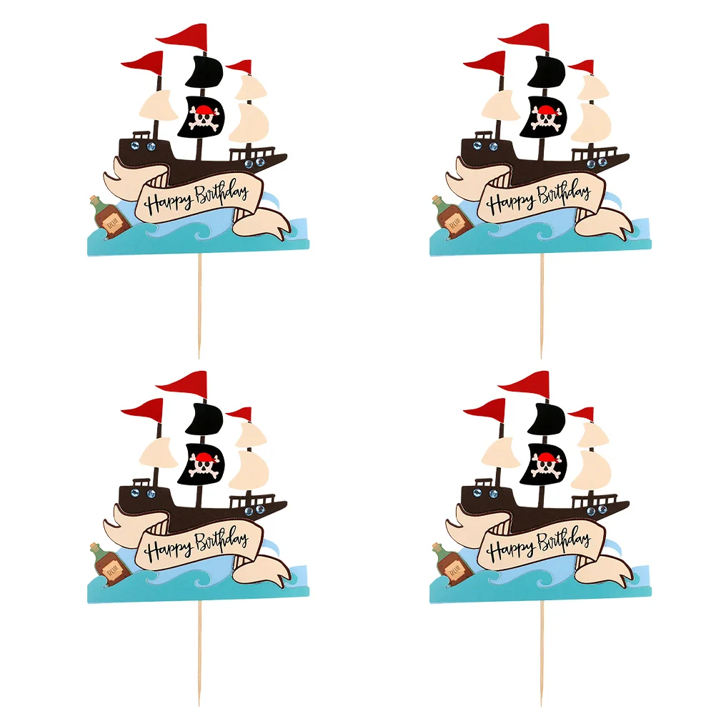 

4pcs Cake Dessert Toppers Cupcake Creative Insert Birthday Cake Decoration