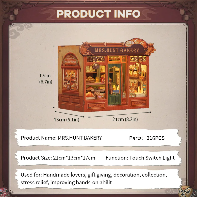 Фото CUTEBEE Book Nook Kit 3D DIY Кукольный домик со светодиодной подсветкой Книжная полка Вставка Street Shop Серия Миниатюрная модель для домашнего декора для вечеринки №2