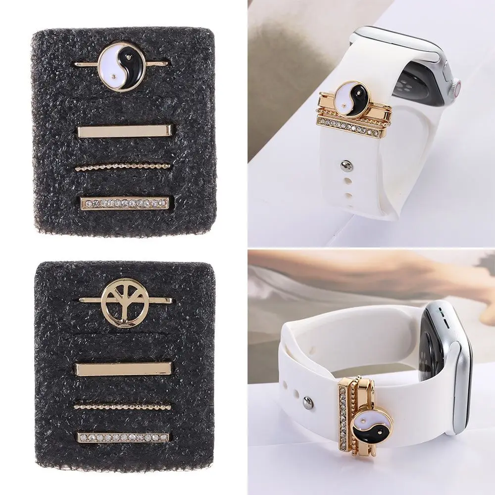 

Качественные наручные часы iWatch/Fitbit Charge 5/Galaxy Watch 4, ремешок с орнаментом, браслет с узором TAIJI, декоративные силиконовые ремешки, аксессуары