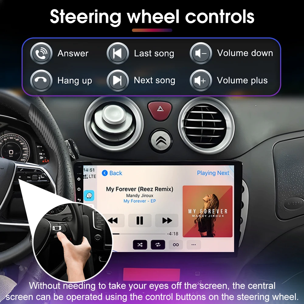Фото Для Citroen C2 C3 2001-2010: Автомагнитола Android 16, мультимедийный плеер, GPS-навигация, Carplay, DVR, сенсорный экран №2