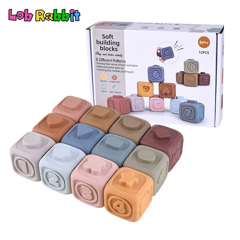 

Baby Educational Soft Plastic Building Block Toys Kid Cognition Enlighten Grasping Training Stacking Montessori Toddler Toy Gift