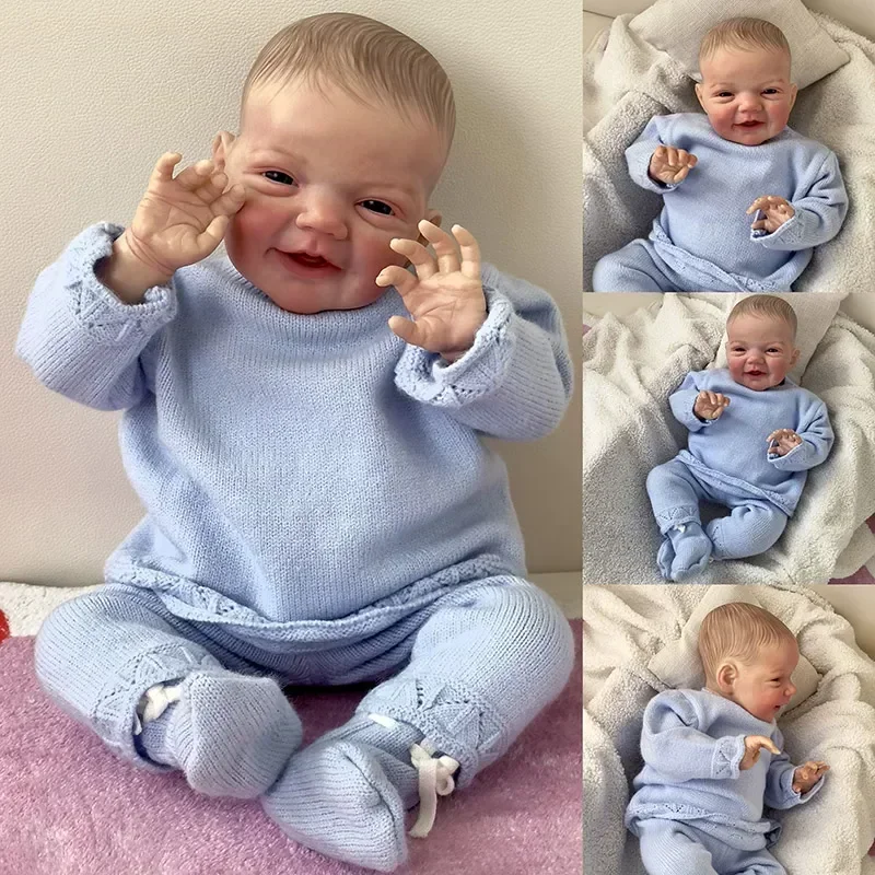 48 см Куклы Чарли Реборн с улыбкой на лице ткань для тела Touch мягкая такая же как