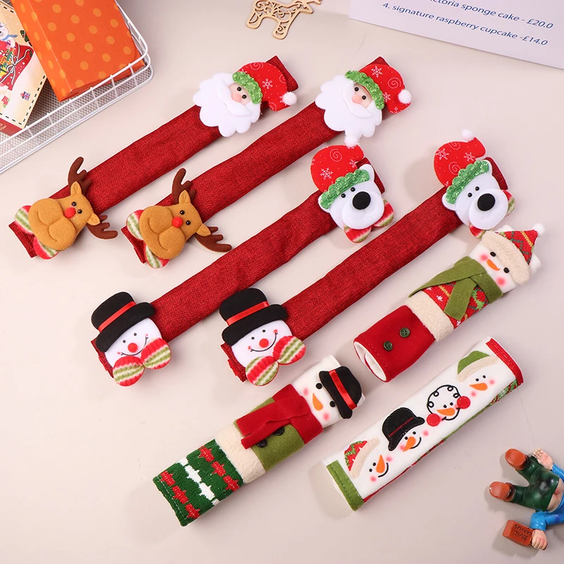 1 комплект рождественская крышка для ручки холодильника тканевая микроволновая
