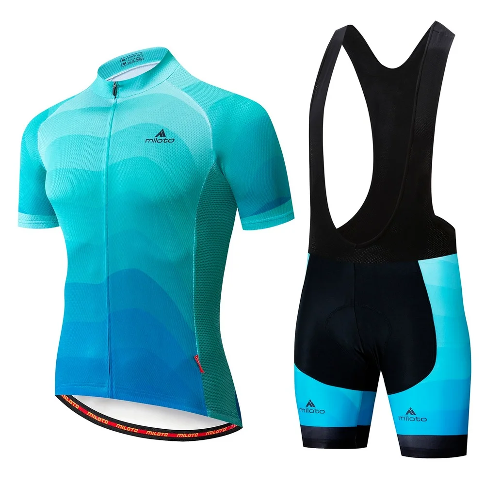 

2020 MILOTO Men Cycling Set Cycling Jersey Set Road Bicycle Wear Breathable Anti-UV Mountain Bike Clothes Cycling Clothing