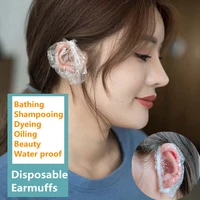 100pcs universal waterproof disposable ear cover bath shower salon ear protector cover caps one off earmuffs hair dyeing tool