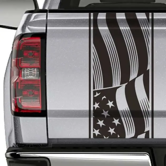 

Jeepazoid SkunkMonkey - Truck Tailgate Decal - USA Flag Universal Fit - Black Sticker