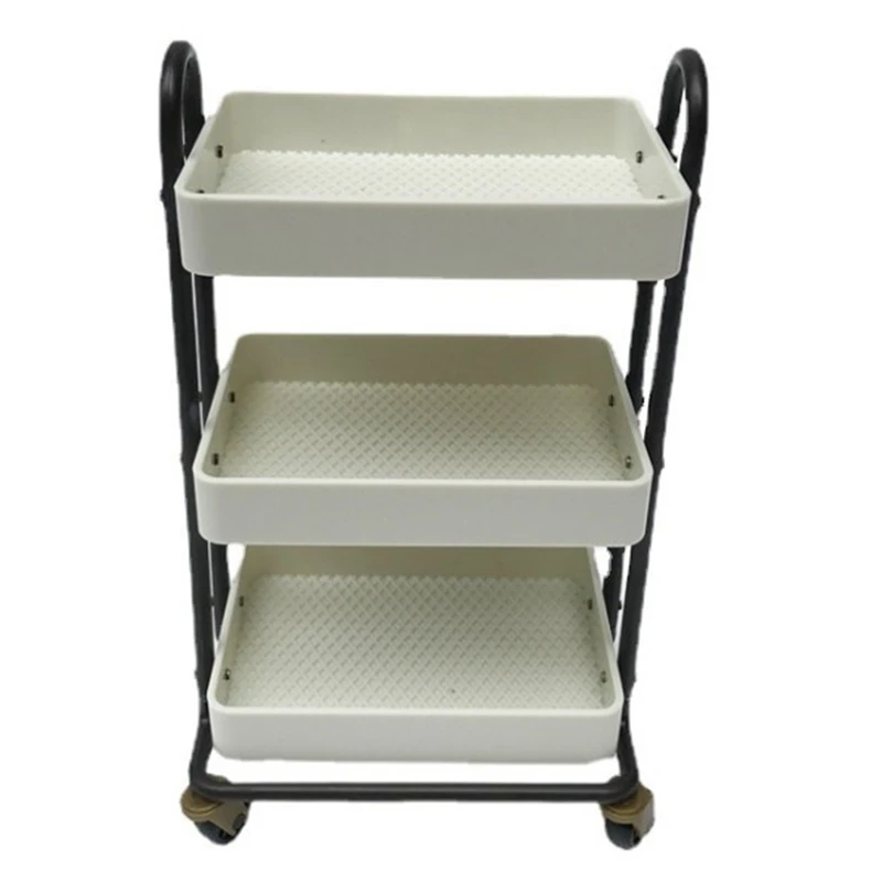 

1/6 3 Tier Mini Simulation Trolley Storage Rack Doll House Kitchen Furniture With Wheels Doll House Accessories