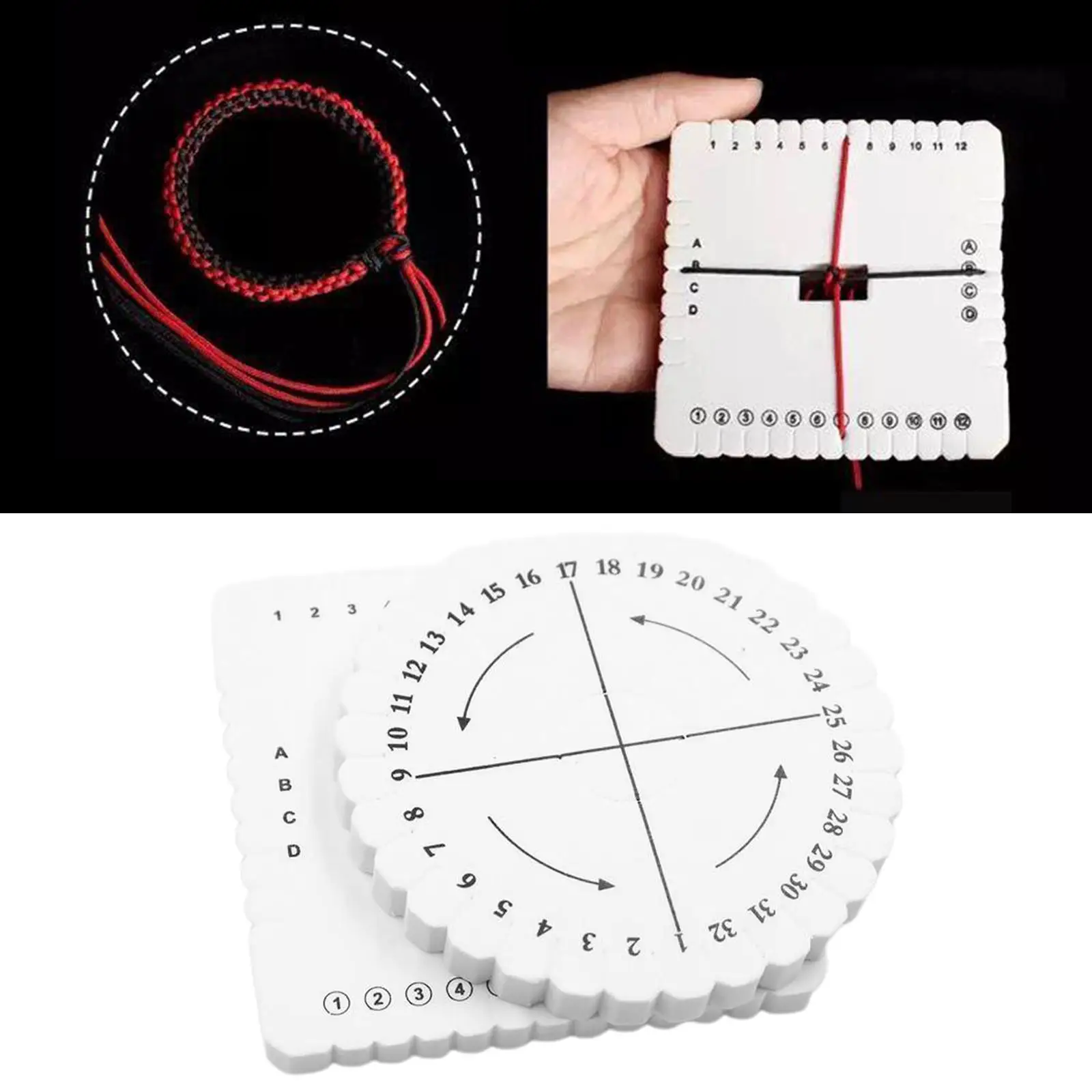 2 набора квадратных круглых бусин Kumihimo диск/диск оплетки