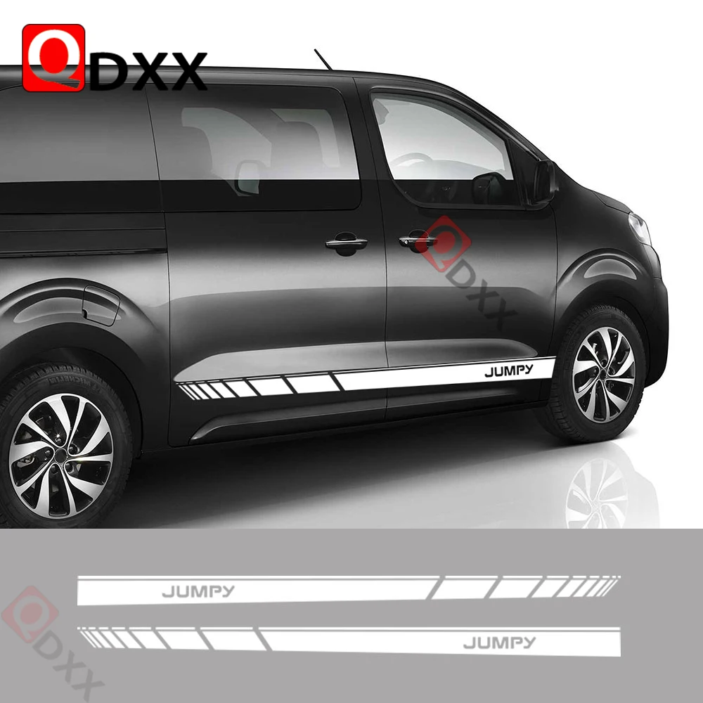 

2PCS Car Door Side Stickers For Citroen Jumpy 1 2 3 4 Long Stripes Styling Graphics Vinyl Film Decals Tuning Auto Accessories