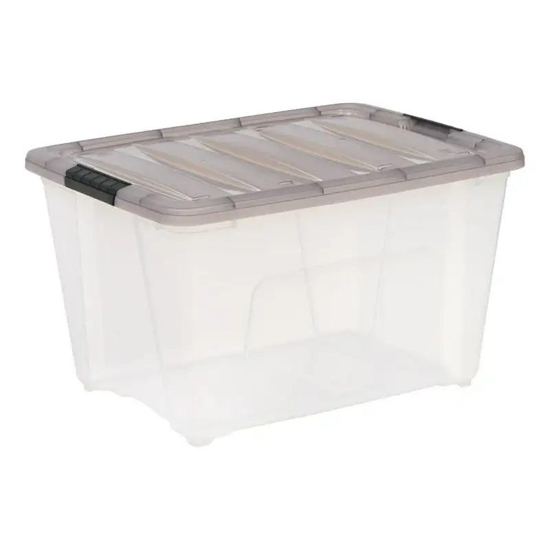 

53 Quart Stack & Pull™ Clear Plastic Storage Box with Buckles, Gray Silicone for air fryer Metal bundt cake pan Aluminium pan