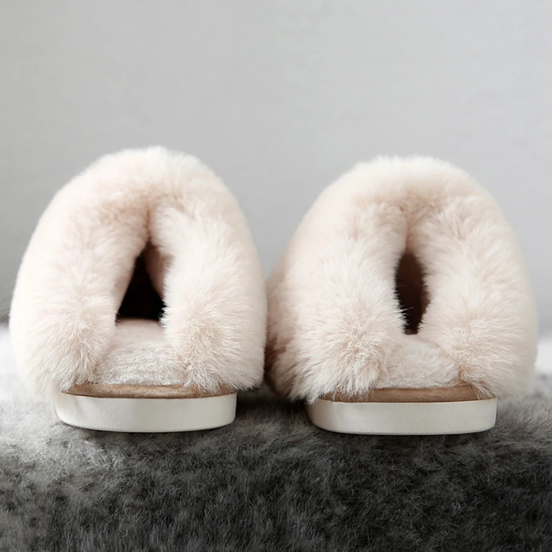 Winter Slipper Women Slides Soft Indoor Warm House Bedroom Fuzzy Sandals Slip on Cute Shoes for Men Women Plush Flat Slippers