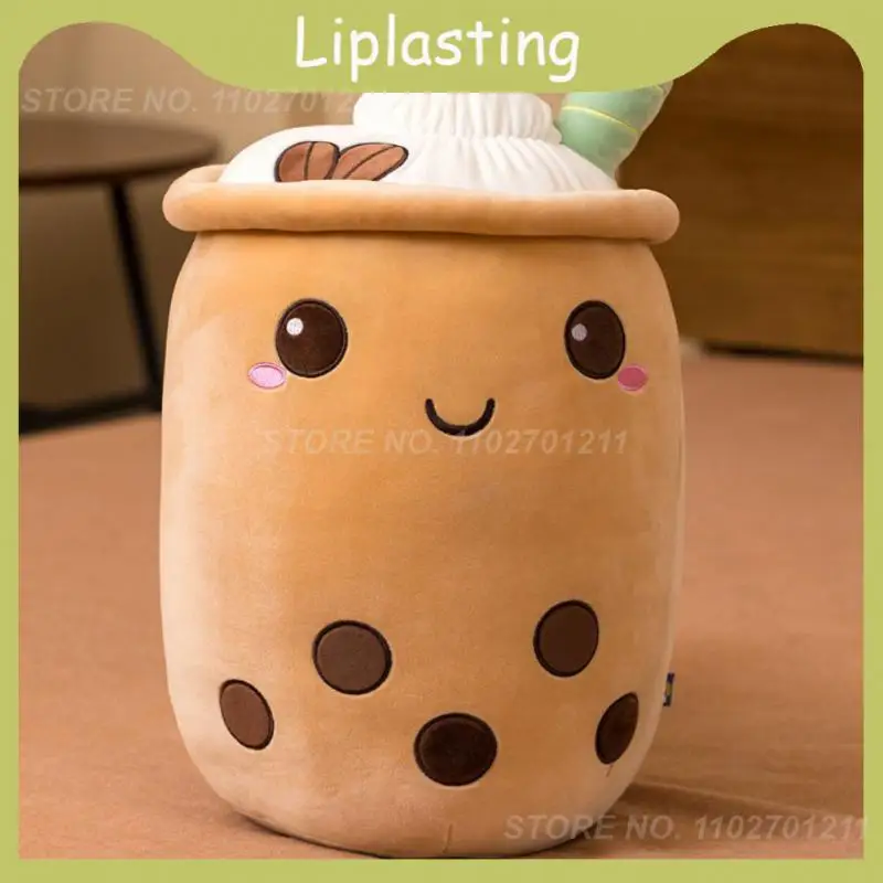 

Cute Milk Tea Plush Toy Soft Doll Plushie Hug Pillow Cushion Cute Cartoon Strawberry Stuffed Toy With Suction Tube Gift For Kids